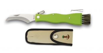 Navaja Setera Martinez Albainox Color verde, Mango ABS, Hoja de Acero inox de 8 cm con llavero, pinza, brocha y funda de nylon acolchada