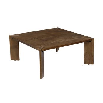 Mesa De Centro Exótica Cuadrada De Madera Maciza, Nogal