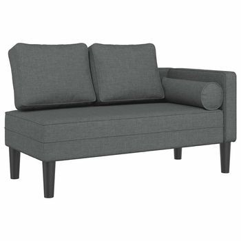 Sofá Diván Con Cojines Tela Gris Oscuro Vidaxl
