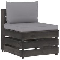 sofa central  sofa de salon  sofa de descanso seccional con cojines madera impregnada gris cfw92673