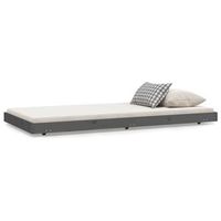 estructura de cama madera maciza de pino gris 75x190 cm