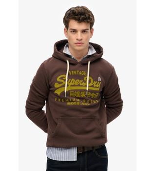 Superdry para hombre. M2014024A Sudadera Relaxed Tonal marrón (L), Casual, Algodón