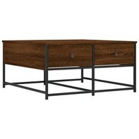 mesa de centromesa auxiliarmesa de cafe madera de ingenieria marron roble 80x80x40 cm