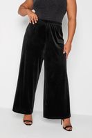 pantalon ancho de terciopelo negro mujer curvy y tallas grandes yours