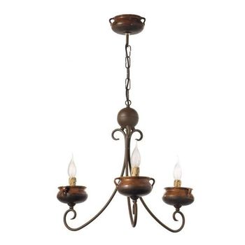 Lámpara artesana ollas (4 luces)