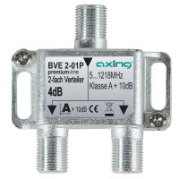 divisor de senal axing bve 2-01p coaxial 5-1218 mhz acero inoxidable 10 db