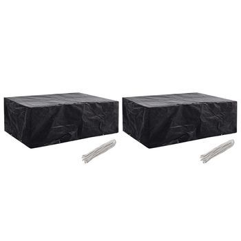 Fundas De Muebles De Jardín 2 Uds | Cubiertas Muebles Jardín 8 Ojales 242x162x100 Cm Cfw31142