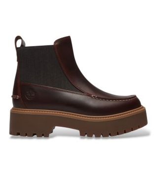 Timberland para mujer. TB0A5TGPEIW1 Botines de Piel Chelsea Stone Street granate (39.5 W), 1 a 3cm, Ninguno, Casual