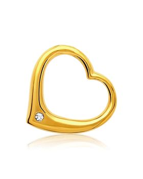 Colgante moderno corazón de plata chapado en oro circonita