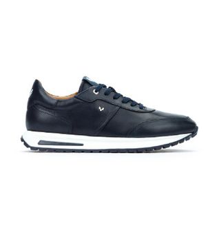 Martinelli para hombre. 1741-2930C Zapatillas de piel Hanbury azul (45), Plano, Cordones, Casual