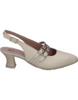 zapatos de piel con tacon para mujer pitillos 10517 color crema 40