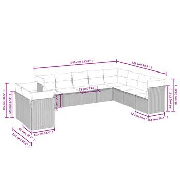 Conjunto De Sofá Exterior (incluye Cojines, Conjunto De 10 Piezas)