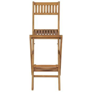 Pack 2 Uds Taburetes Plegables De Bar | Taburete De Cocina | Taburete Alto De Jardín Madera Teca Maciza