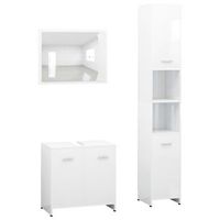 juego muebles de bano 3 pzas madera de ingenieria blanco vidaxl