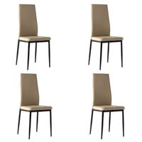 4 sillas polipiel brea color capuchino comedor salon comodas y estilo moderno 98x42x47