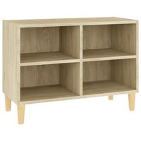mueble de tv  mueble de salon  gabinete de tv patas de madera maciza roble sonoma 695x30x50cm