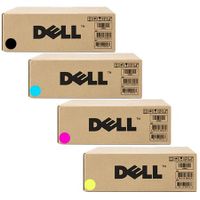 original multipack dell 1230c printer toner cartridges 4 pack -593-10493