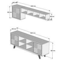 mueble tv con estante inci amarillo nogal
