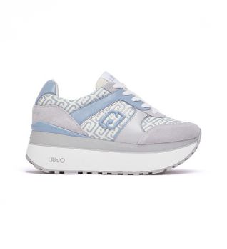 Liu Jo para mujer. BA6019PX823S3972 Zapatillas de piel Maxi Wonder Plus 02 azul (40), 1 a 3cm, Cordones
