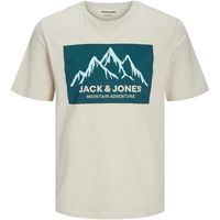 jack  jones camiseta 12258128 jjmapped tee ss crew neck moonbeam para hombre