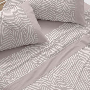 Juego De Sábanas 50% Algodón Diseño Animal Print Salvia 135 X 190/200 Cm - Cocoa - Burrito Blanco