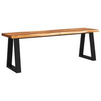 banco con borde vivo madera maciza de acacia 140 cm vidaxl