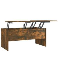 mesa de cafe - mesa de centro madera ingenieria roble ahumado 102x505x465 cm