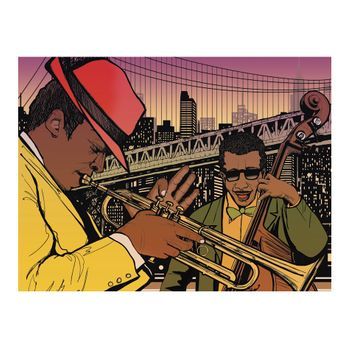 Papel Pintado 3d - Jazz Por La Noche (200x154 Cm)