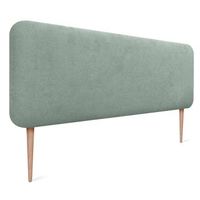 dhome cabecero tapizado liso redondeado tela con patas para pared acusticos cabeceros absorbentes cabezal cama dormitorio verde agua 160cm
