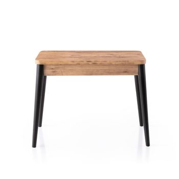 Mesa extensible de 100 a 120 cm, decoración pino atlántico y negro