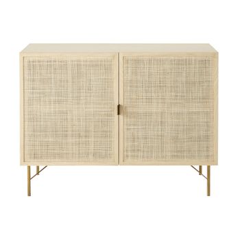 Aparador de rejilla de ratán y madera de 100 cm