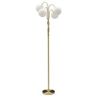 lampara de pie en metal dorado con 4 bolas de vidrio o cm 54x176