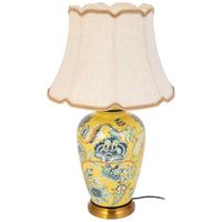 lampara de mesa de ceramica amarillo d45x78