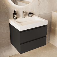 mueble de bano zarivo 60 cm - negro mate lomazoo