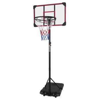 Canasta De Baloncesto Portátil - Deporte - Hierro - Negro Y Rojo (71.12x45.72x213cm)