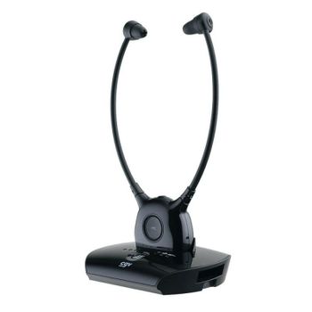 Auriculares CGV Dolfin Onyx inalámbricos para TV con estación base y control de volumen, negros