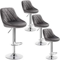 juego de 4 taburetes de barasiento terciopelobase redonda de metal39 x 47 x 104 cm gris oscurowoltu
