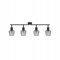 hester - foco de techo de metal color negro 75 cm 4 luces e14