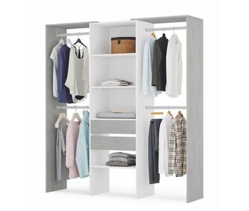 Armario vestidor dress blanco - cemento x 202 x 50 cm