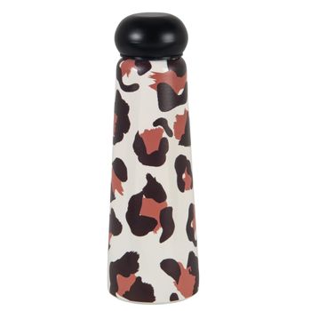 Botella de agua de acero beige con leopardo marrón y negro 0,5 L