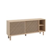 aparador de madera natural con celosia 150 cm barnizado