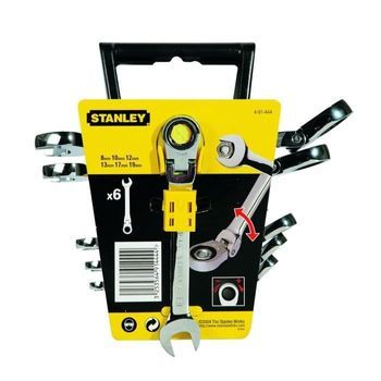 Stanley 6 Llaves Combinadas Con Trinquete Con Cabeza Indexable
