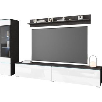 Conjunto De Muebles De Salón Vera I, Juego De Muebles De Salón, Mueble De Televisión, Sin Iluminación Led, Color Matera/blanco Brillo
