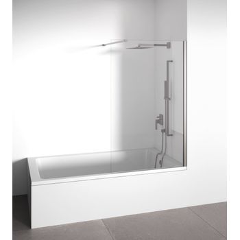 Mampara De Bañera Fija  Plata 88-90 Cm Alto 145 Cm Bellobath