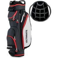 bolsa de golf para carro ligera14 divisores 8 bolsillos costway 39 x 25 x 128 cm rojo