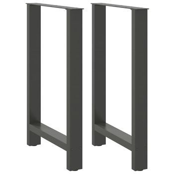 Patas De Mesa De Centro Acero Antracita 2 Uds | Patas Para Mesa 60x(90-91) Cm Cfw98484