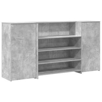 Mostrador De Recepción Gris Hormigón 200x50x103,5 Cm Vidaxl