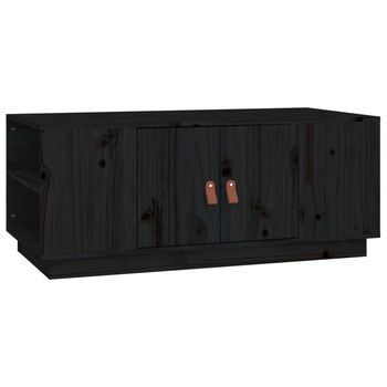 Mesa De Centro，mesa Auxiliar，mesa De Café De Madera Maciza De Pino Negro 100x50x41 Cm