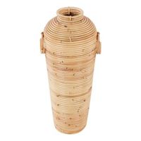 jarron decorativo de ratan 50 cm natural estilo boho rustico elatia