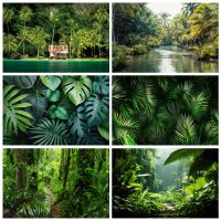 fondo de fotografia de selva tropical hojas verdes de la selva paisaje natural decoracion para fiesta de cumpleanos accesorios de fondo para fotos